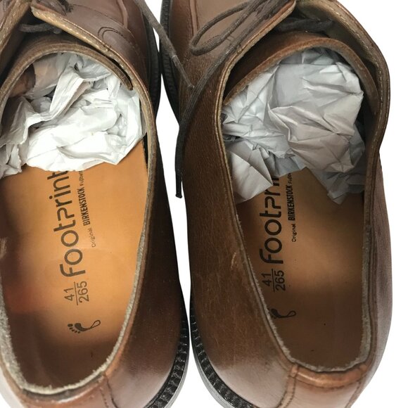 Birkenstock Footprints Handmade Brown Leather Derby Shoes Mens  8/41 (3 OF 3) - Picture 9 of 13